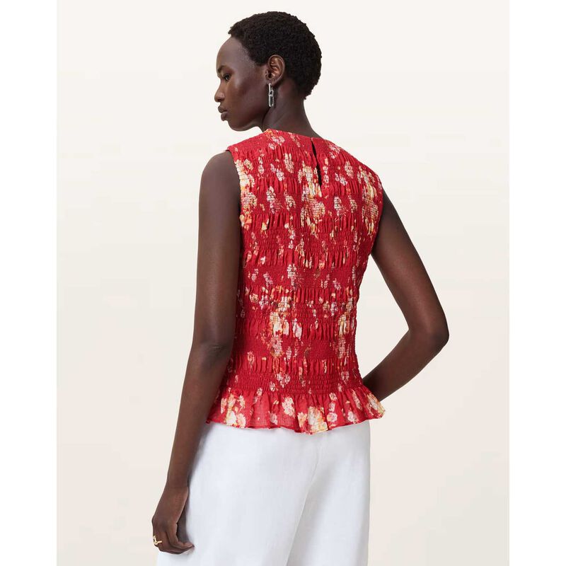 AllSaints Nysa Floral Print Ruffled Tank Top image number 1